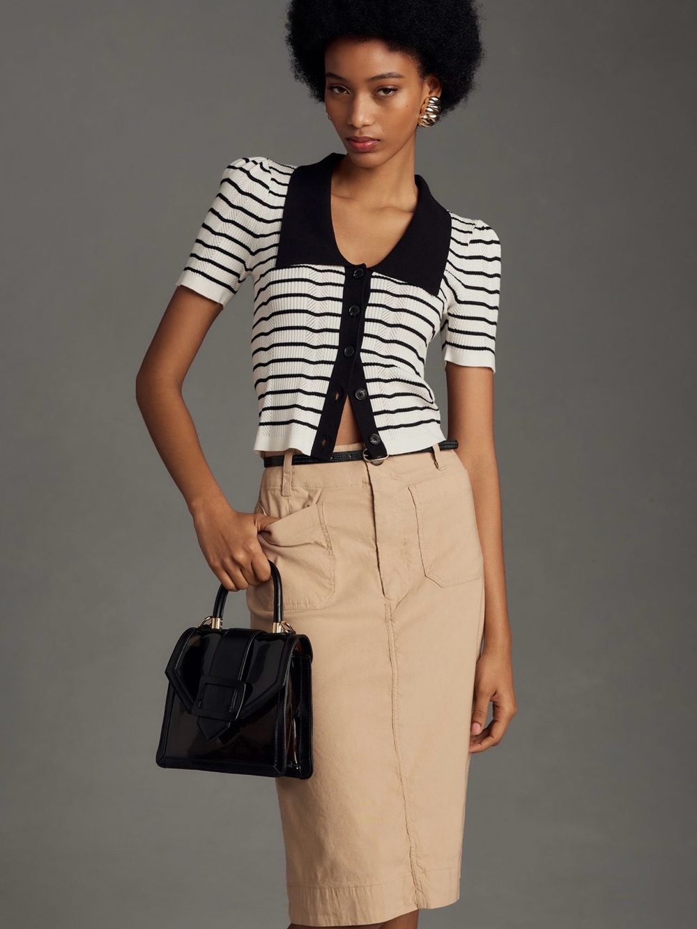 Maeve College Skirt Beige XS